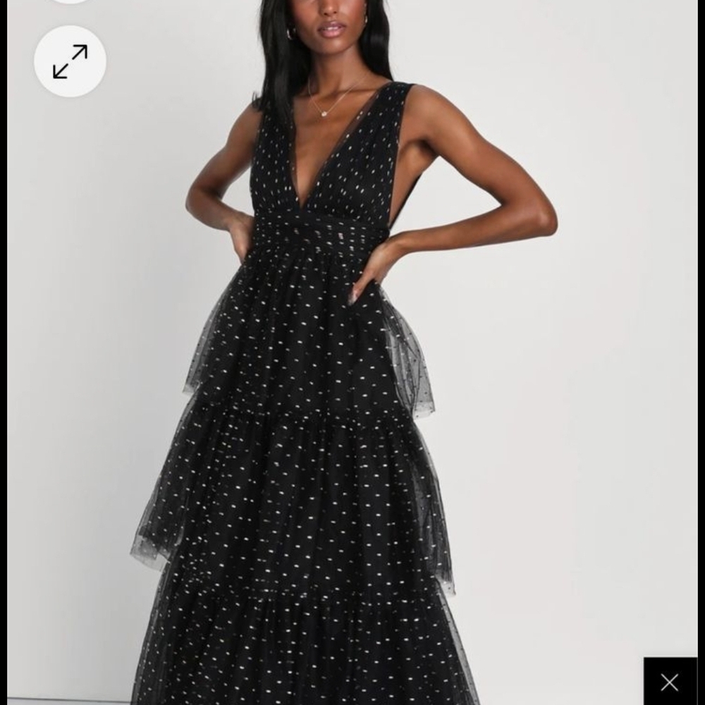 Lulu's Black and White Polka Dot Maxi Dress